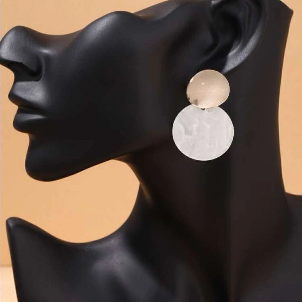5 for $25 GOLD & WHITE DANGLE